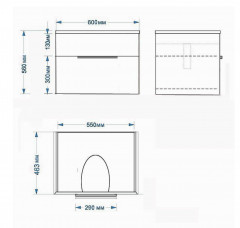 Тумба QUADRO 60 подвесная SANITA LUXE