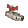 Кран шаровой 3/4" н/н с американкой бабочка BASE VT.226