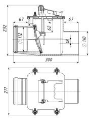 Клапан обратный канализационный d110 СТАНДАРТ