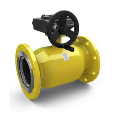 Кран шаровой стальной фланцевый КШЦФР газ DN 80/70  PN16 с редуктором