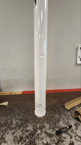 Удлинитель коаксиальной трубы 60/100 L=1000 с наконечником АНТИЛЕД косой стальной УЦЕНКА 151201