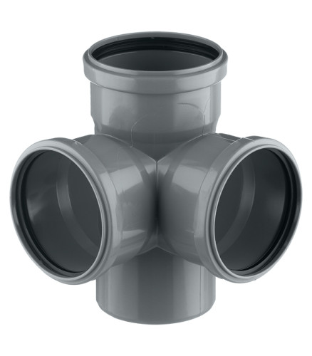 Крестовина двухплоскостная канализационная d110х110х110/90 СТАНДАРТ