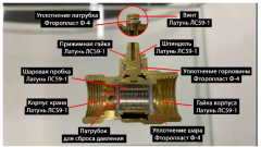 Кран шаровой латунный  LD Pride 44.15.В-В.2М.Б под манометр, Удалить