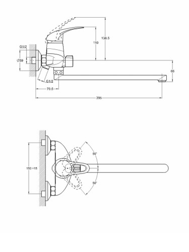 Смеситель для ванны одноручный KLO7-A048