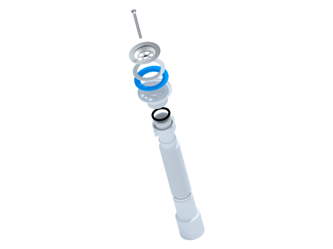 Сифон гофрированный 1 1/4"*40/ 50 (391-801мм) G206