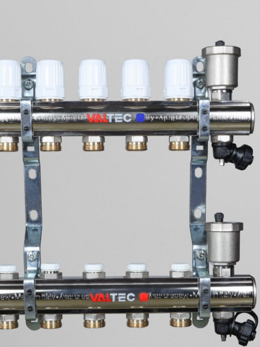 Блок коллекторный 10 выходов х1.0"х3/4" В-В-ЕК латунь VTc.594