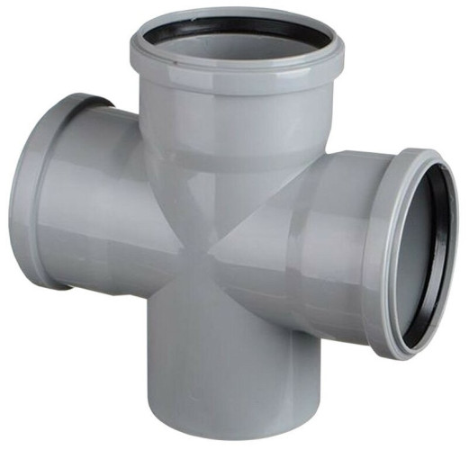 Крестовина одноплоскостная канализационная d110х110х50/90 СТАНДАРТ КОНТУР