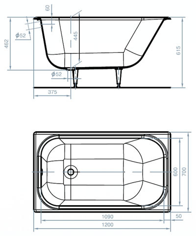Ванна чугунная КАПРИЗ L=1200 Новокузнецк