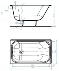 Ванна чугунная КАПРИЗ L=1200 Новокузнецк