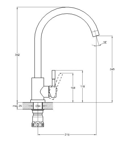 Смеситель для кухни одноручный EZA4-D090