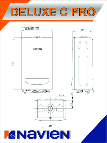 Котел газовый настенный Navien Deluxe С PRO-13K