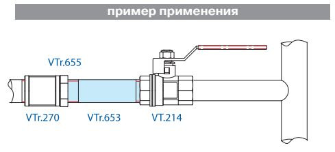 Сгон 1/2" L=80 мм Н-Н латунь VTr.653
