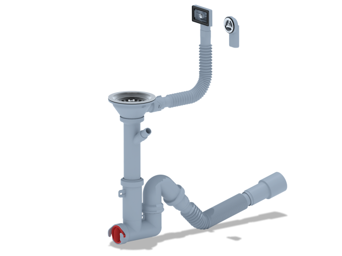 Сифон 3 1/2"*40 с отводом для стиральной машины. с гибкой трубой 40*40/50 F1045SA15