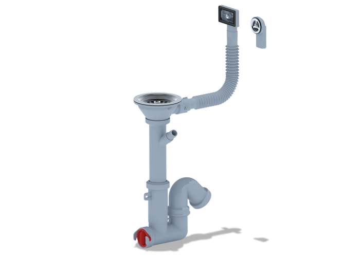 Сифон 3 1/2"*40 с отводом для стиральной машины. с гибкой трубой 40*40/50 F1045SA15