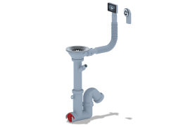 Сифон 3 1/2"*40 с отводом для стиральной машины. с гибкой трубой 40*40/50 F1045SA15