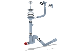 Сифон 3 1/2"*40 с отводом для стиральной машины. с гибкой трубой 40*40/50 F1045SA15
