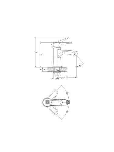 Смеситель для умывальника одноручный NUD1-A045YW