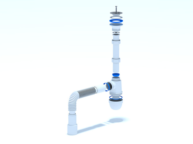 Сифон АНИ 1 1/4"*40 с гибкой трубой 40*40/50 C1015