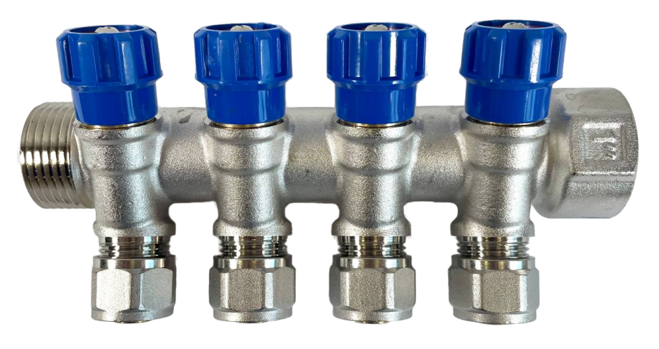 Коллектор 4 выхода х1.0"х1/2"х16 Н-В латунь ZEGOR QS-1842