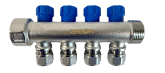 Коллектор 4 выхода х1.0"х1/2"х16 Н-В латунь ZEGOR QS-1842
