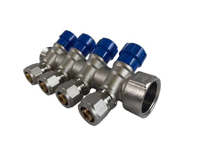 Коллектор 4 выхода х1.0"х1/2"х16 Н-В латунь ZEGOR QS-1842