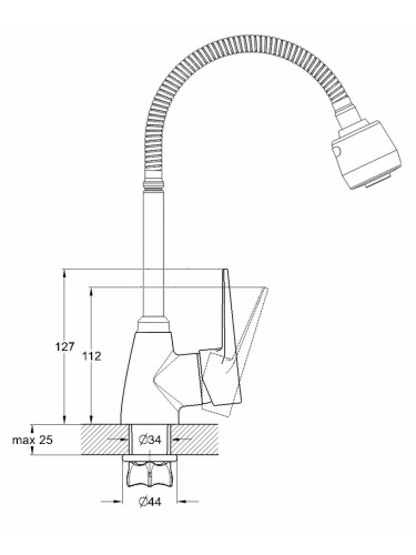 Смеситель для кухни одноручный ZOP4-E045
