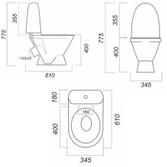 Унитаз-компакт ВИКТОРИЯ Стандарт SANITA