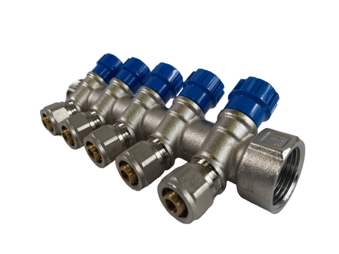 Коллектор 5 выхода х1.0"х1/2"х16 Н-В латунь ZEGOR QS-1852