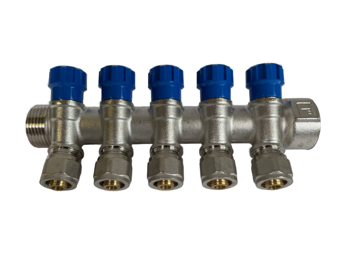 Коллектор 5 выхода х1.0"х1/2"х16 Н-В латунь ZEGOR QS-1852