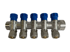 Коллектор 5 выхода х1.0"х1/2"х16 Н-В латунь ZEGOR QS-1852