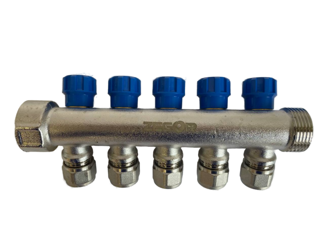 Коллектор 5 выхода х1.0"х1/2"х16 Н-В латунь ZEGOR QS-1852