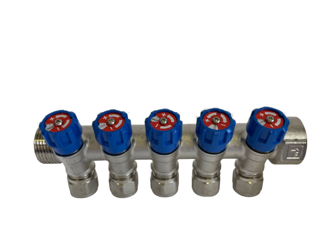 Коллектор 5 выхода х1.0"х1/2"х16 Н-В латунь ZEGOR QS-1852