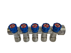 Коллектор 5 выхода х1.0"х1/2"х16 Н-В латунь ZEGOR QS-1852