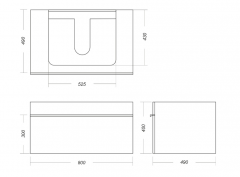 Тумба STAR 80 подвесная дуб сонома SANITA LUXE