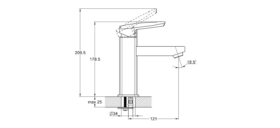 Смеситель для умывальника одноручный LOF1-A033