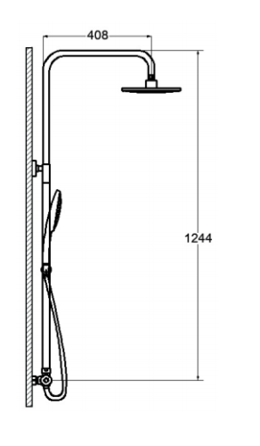 Смеситель с душевой стойкой с терморегулятором GEB16-A12