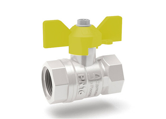 Кран шаровой латунный LD Pride 47.32 Ду32 газ В-В бабочка