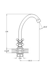 Смеситель для кухни двуручный JMX4-A605