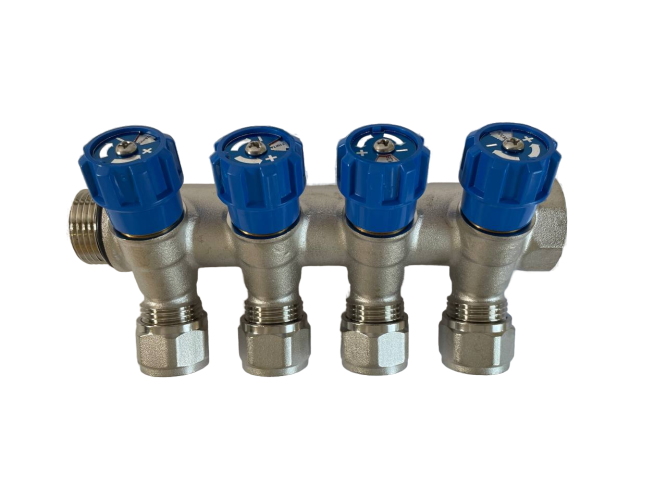 Коллектор 4 выхода х3/4" х1/2"х16 Н-В латунь ZEGOR QS-1642