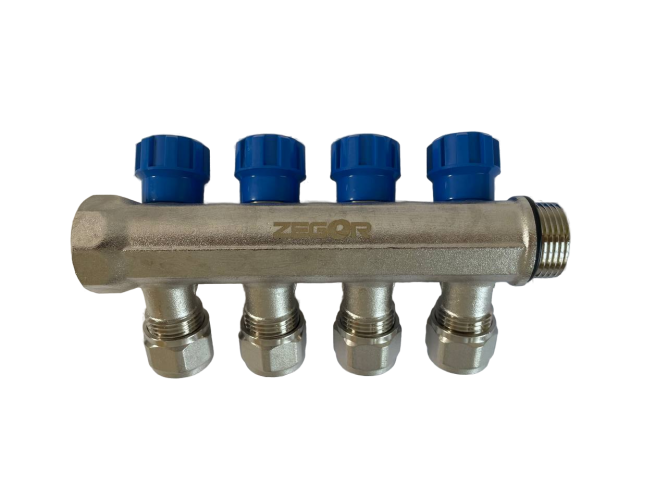 Коллектор 4 выхода х3/4" х1/2"х16 Н-В латунь ZEGOR QS-1642