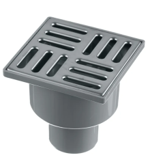 Трап вертикальный d50 с сухим затвором. решетка нержавеющая сталь