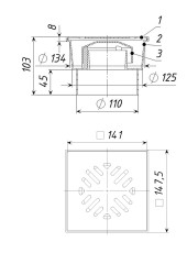 Трап вертикальный d50 с сухим затвором. решетка нержавеющая сталь
