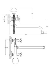 Смеситель для ванны двуручный JMX7-A605