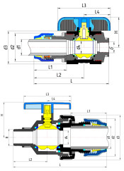 Кран шаровой разъемный НР ф25х1/2&quot; ПЭ VF
