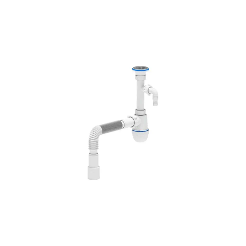 Сифон АНИ 1 1/4"*40 с гофрой 40х40/50 с отводом выпуск с нержавеющей решёткой D=65мм С1315