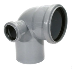 Отвод канализационный d110х90 с правым выходом D50 СТАНДАРТ КОНТУР