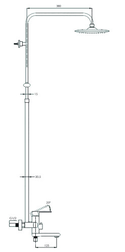 Смеситель с душевой стойкой NOB16-A128