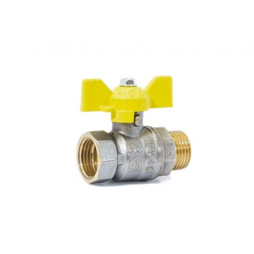 Кран шаровой латунный LD Pride 47.32 Ду32 газ В-Н бабочка