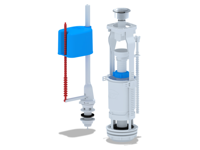 Арматура запорная АНИ WC6550М кнопка металлизированная нижний подвод воды
