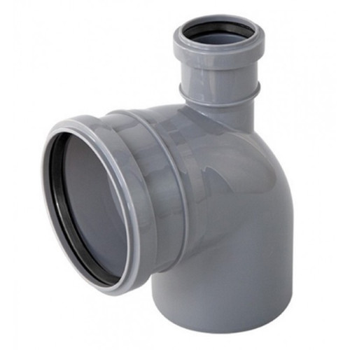 Отвод канализационный d110х90 с прямым выходом D50 СТАНДАРТ КОНТУР